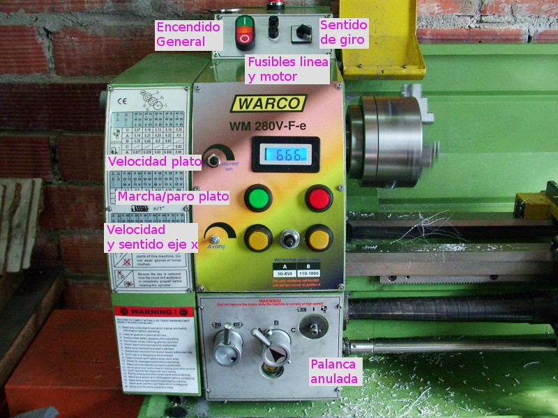 Avance electrico para el torno WM280VF